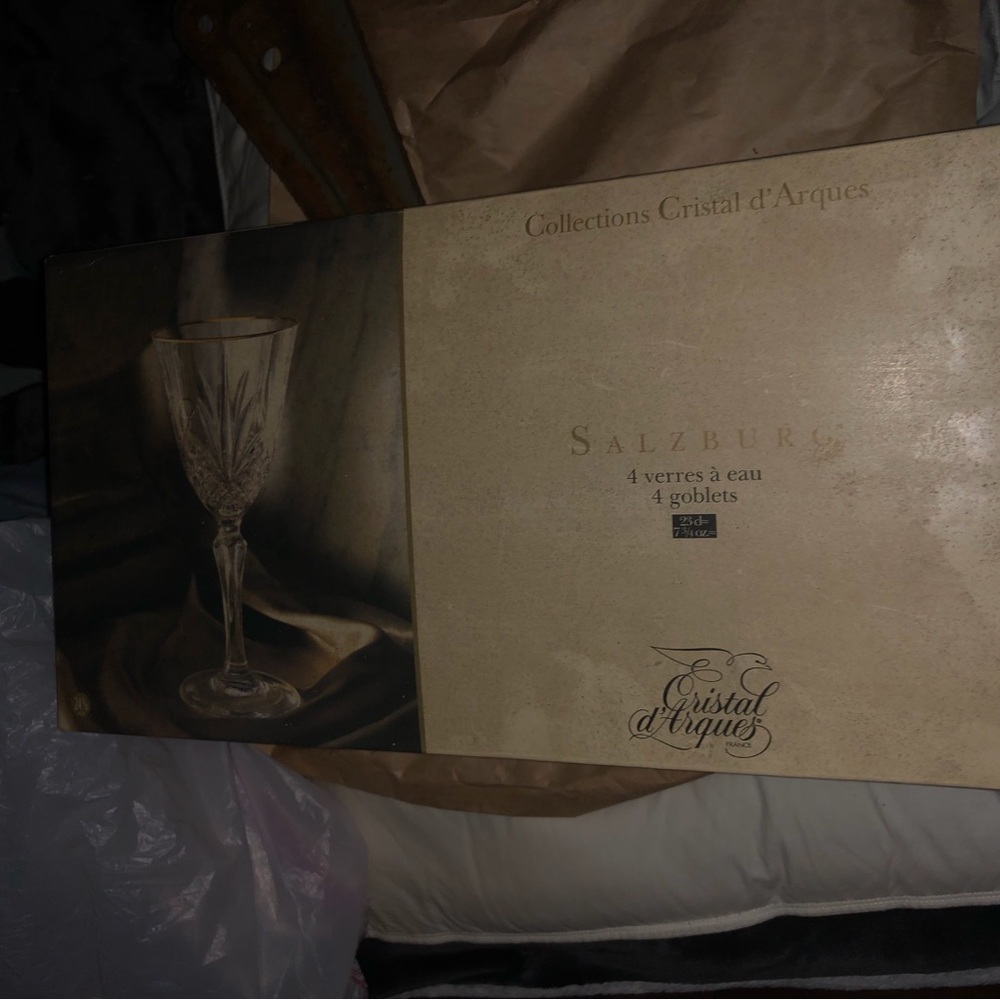 Cristal d'Arques Salzbourg Etched Goblets (Set of 4) - Clear Crystal